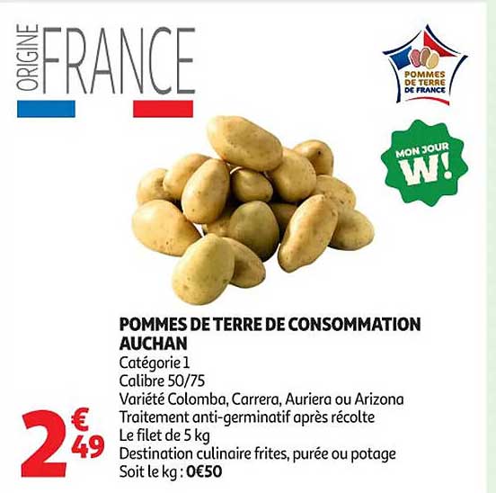 POMMES DE TERRE DE CONSOMMATION AUCHAN