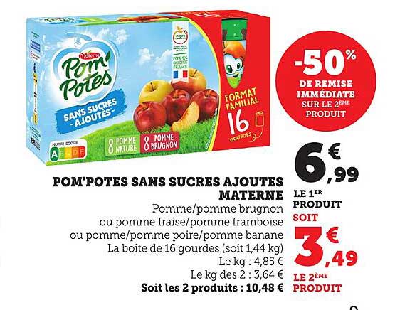 POM'POTES SANS SUCRES AJOUTÉS MATERNEL