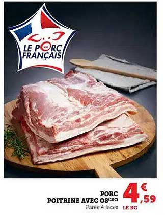 Porc Poitrine avec os