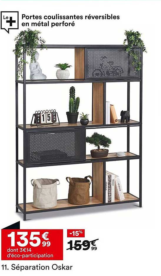 Portes coulissantes réversibles en métal perforé