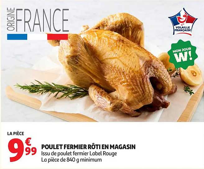 POULET FERMIER RÔTI EN MAGASIN