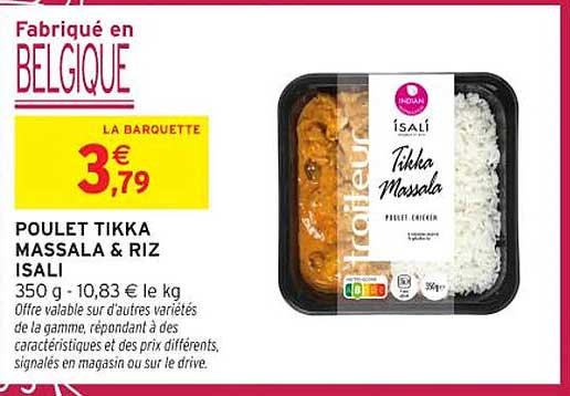 POULET TIKKA MASSALA & RIZ ISALI