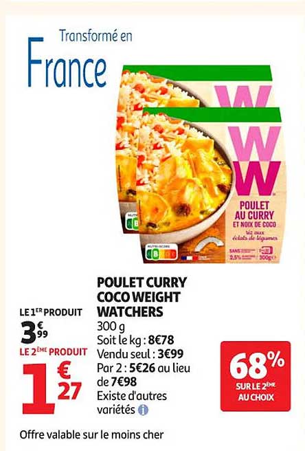 POULOT CURRY COCO WEIGHT WATCHERS