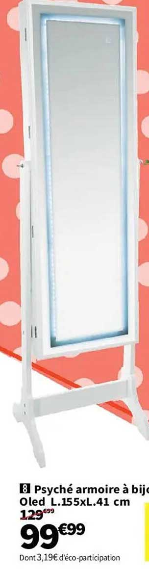 Psyché armoire à bijoux Oled L.155xL.41 cm