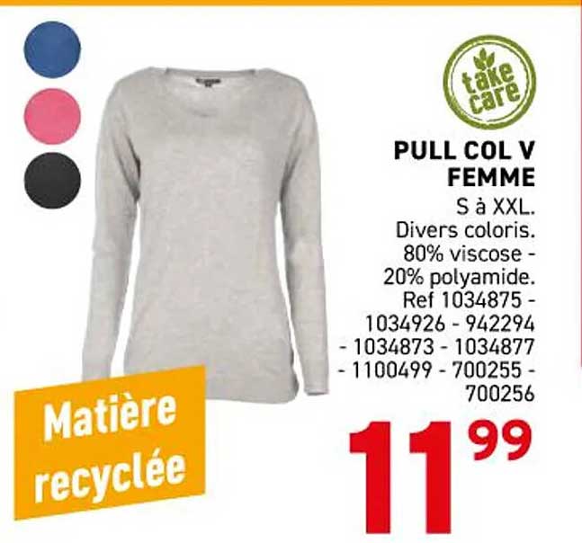PULL COL V FEMME