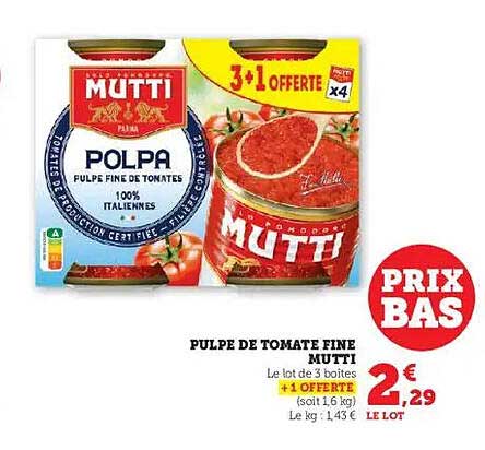 PULPE DE TOMATE FINE MUTTI