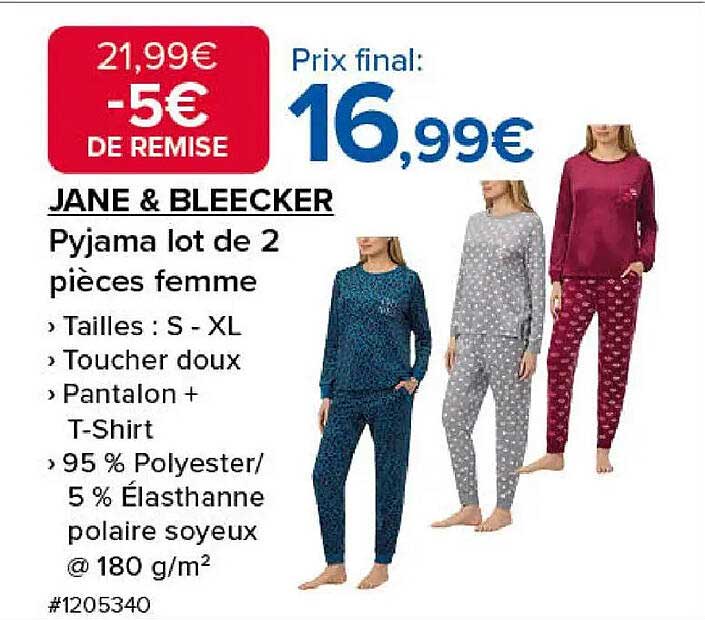 Pyjama lot de 2 pièces femme