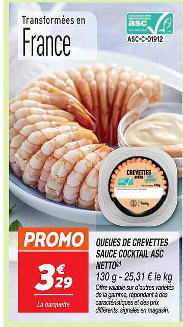 QUES DE CREVETTES SAUCE COCKTAIL ASC NETTO®
