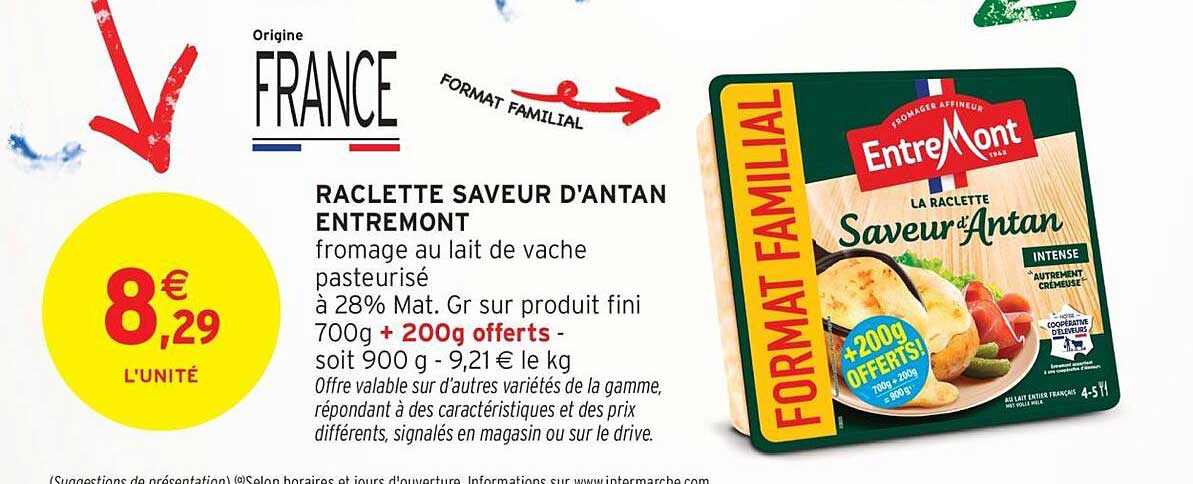 RACLETTE SAVEUR D'ANTAN ENTREMONT