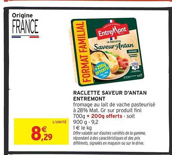 RACLETTE SAVEUR D'ANTAN ENTREMONT