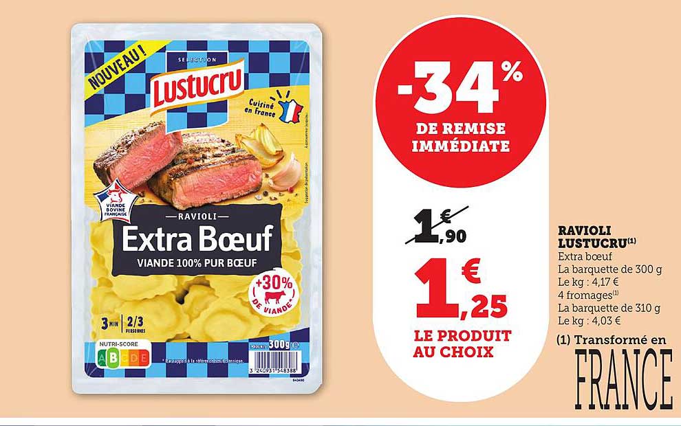RAVIOLI LUSTUCRU - Extra Bœuf