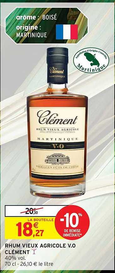 RHUM VIEUX AGRICOLE V.O CLÉMENT