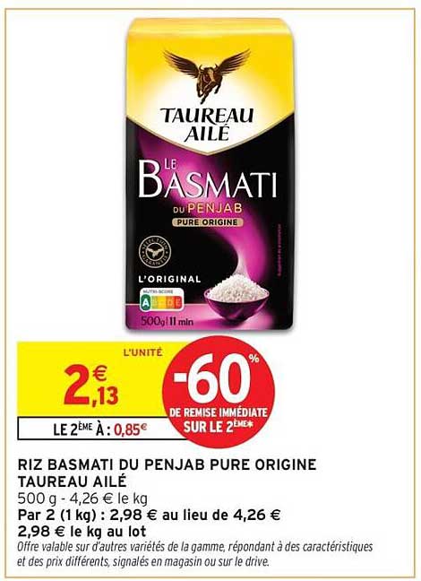 RIZ BASMATI DU PENJAB PURE ORIGINE TAUREAU AILÉ