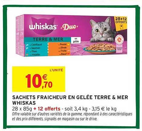 SACHETS FRAICHEUR EN GELÉE TERRE & MER WHISKAS