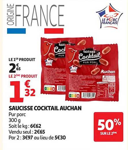 SAUCISSE COCKTAIL AUCHAN