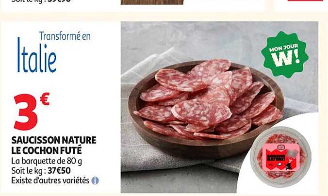 SAUCISSON NATURE LE COCHON FUTÉ