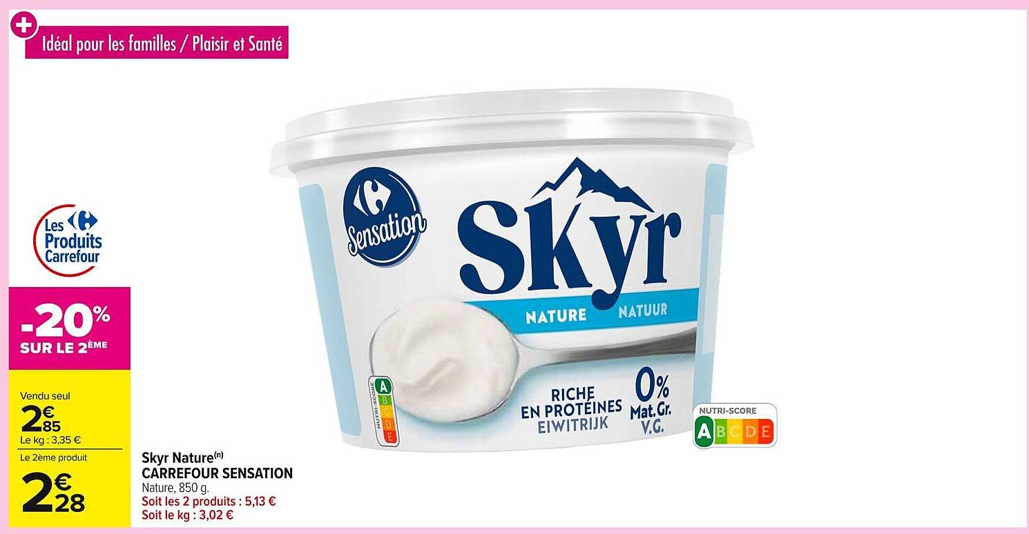 Skyr Nature Carrefour Sensation 850 g