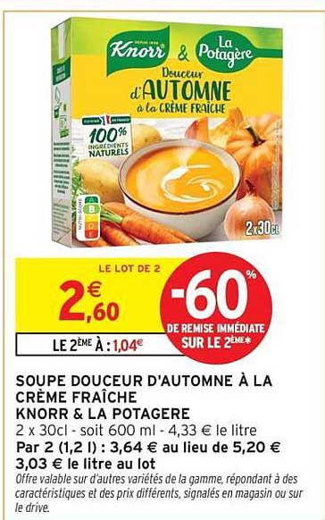 SOUPE DOUCEUR D'AUTOMNE À LA CRÈME FRAÎCHE KNORR & LA POTAGERE