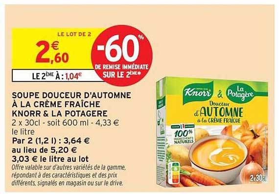 SOUPES DOUCEUR D'AUTOMNE À LA CRÈME FRAÎCHE KNORR & LA POTAGÈRE