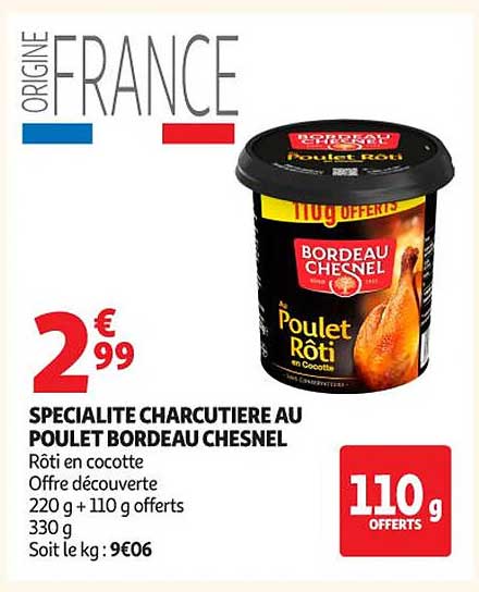 SPECIALITE CHARCUTIERE AU POULET BORDEAU CHESNEL