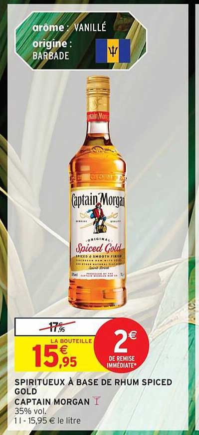 SPIRITUEUX À BASE DE RHUM SPICED GOLD CAPTAIN MORGAN