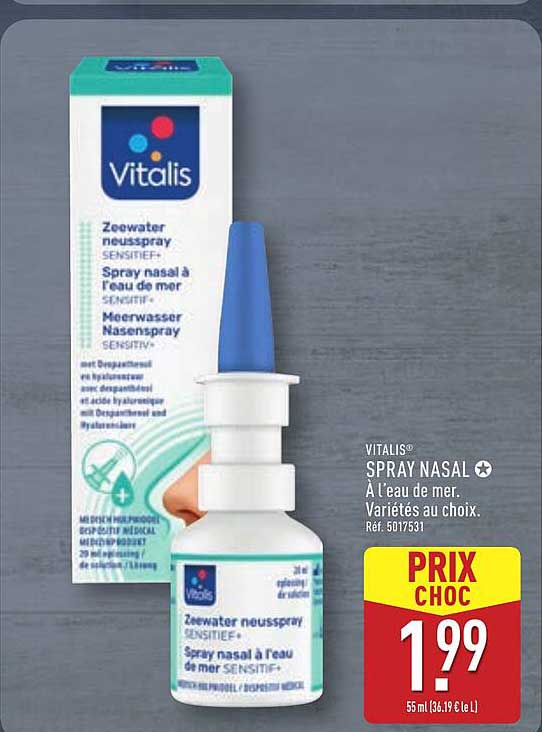 SPRAY NASAL À l'eau de mer.