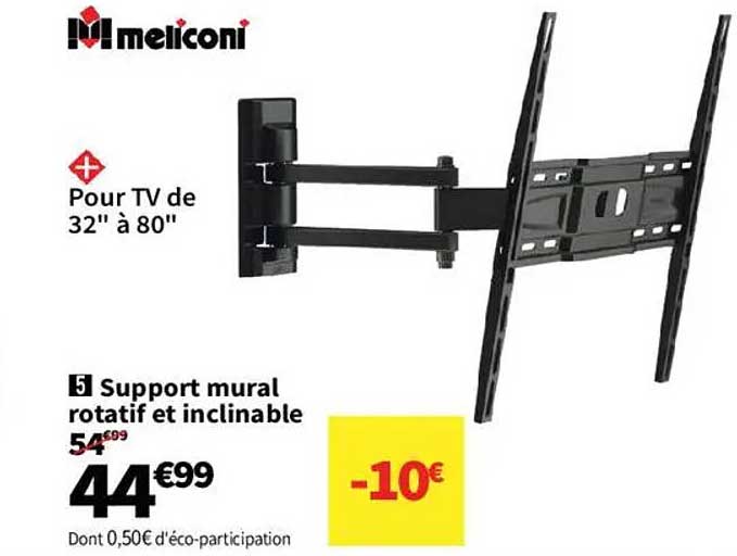 Support mural rotatif et inclinable