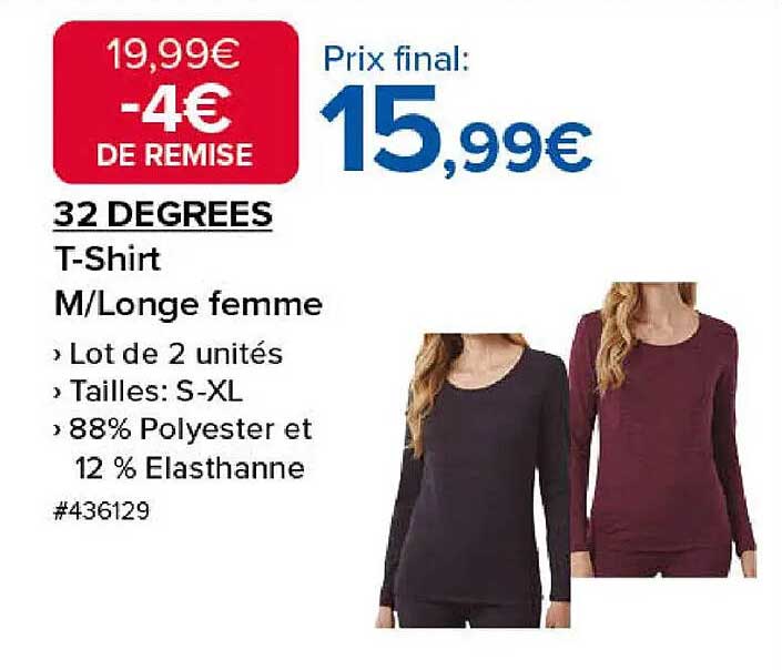 T-Shirt M/Longe femme 32 DEGREES