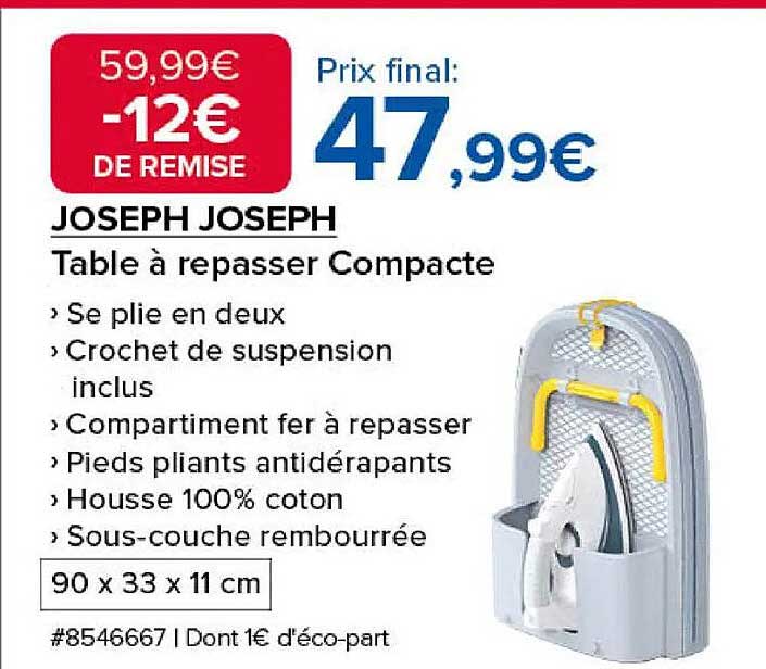 Table à repasser Compacte