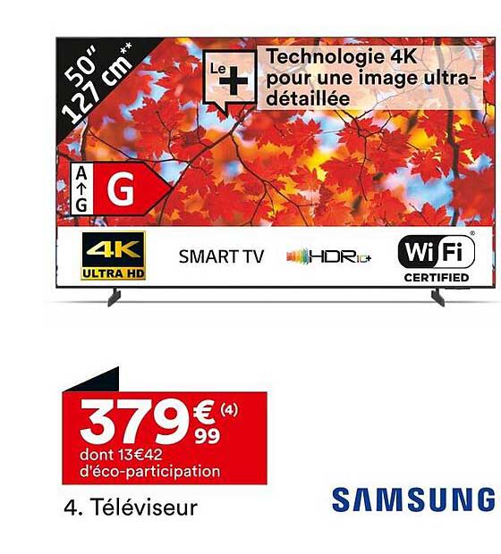 Téléviseur 50" 127 cm 4K Ultra HD