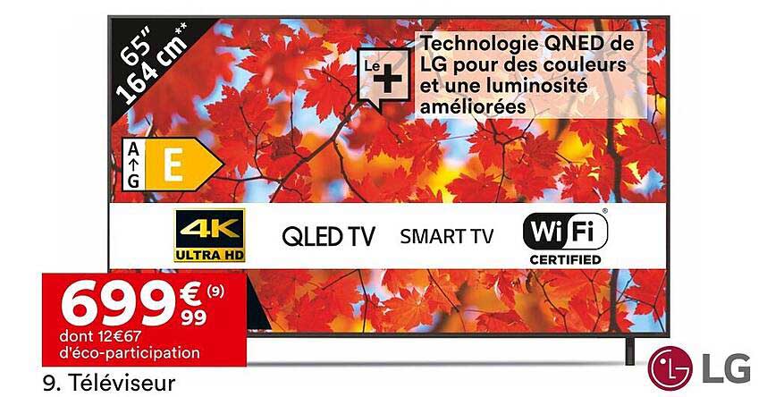 Téléviseur 65" 4K Ultra HD LG QNED