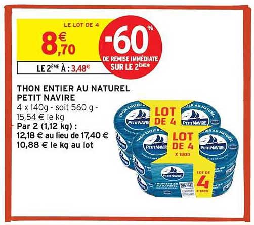 THON ENTIER AU NATUREL PETIT NAVIRE