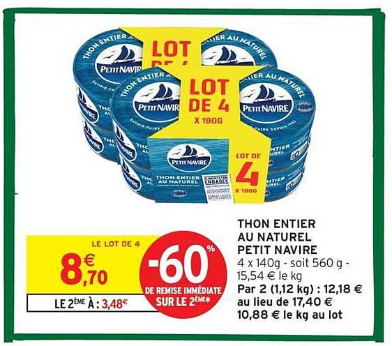 THON ENTIER AU NATUREL PETIT NAVIRE