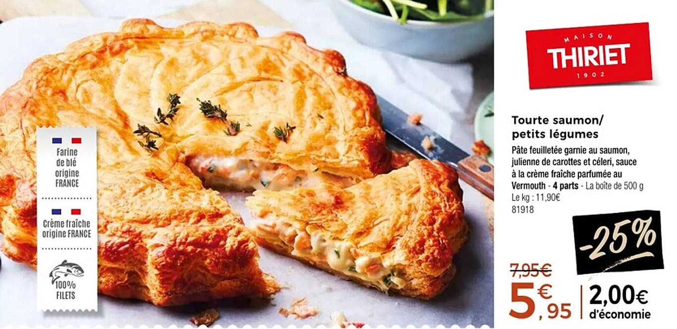 Tourte saumon/petits légumes