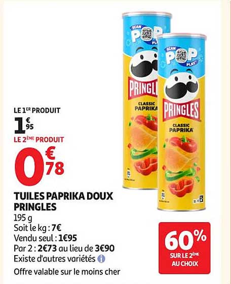 TUILES PAPRIKA DOUX PRINGLES