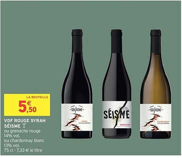 VDF ROUGE SYRAH SÉISME