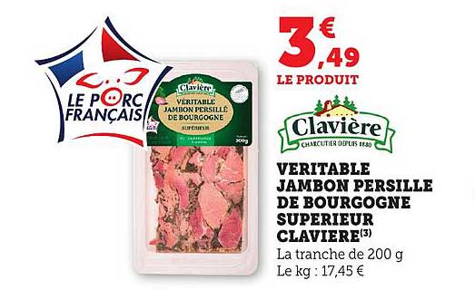 VERITABLE JAMBON PERSILLE DE BOURGOGNE SUPERIEUR CLAVIERE