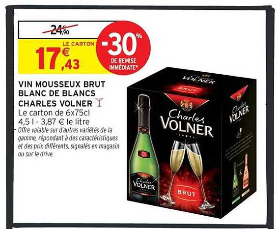 VIN MOUSSEUX BRUT BLANC DE BANCS CHARLES VOLNER