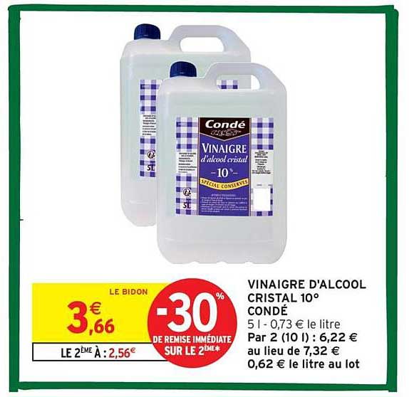 VINAIGRE D'ALCOOL CRISTAL 10° CONDÉ