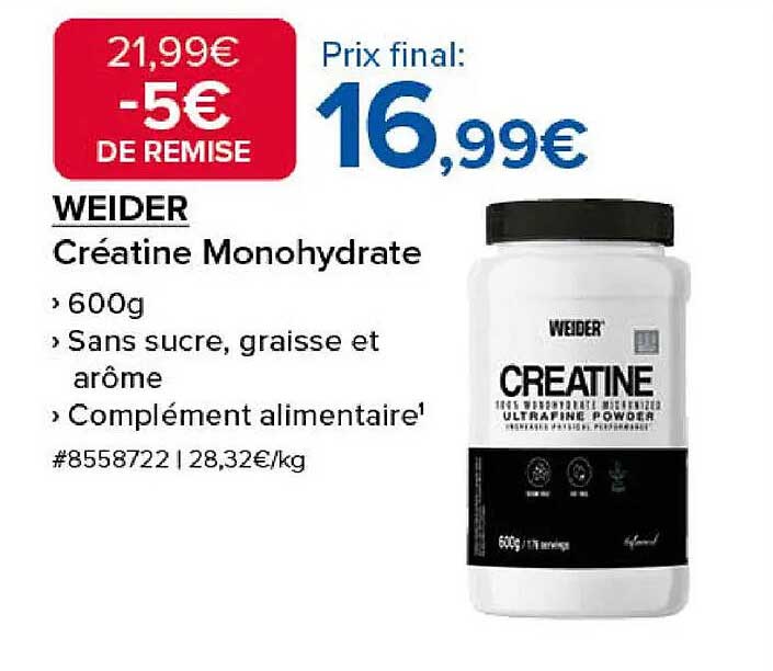 WEIDER Créatine Monohydrate 600g