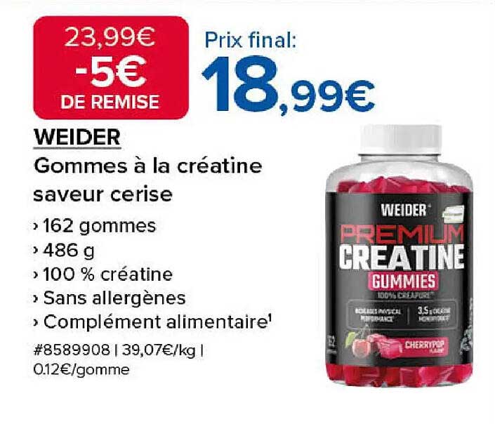 WEIDER Gommes à la créatine saveur cerise