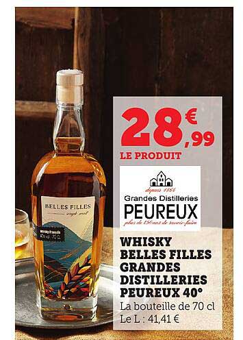 WHISKY BELLES FILLES GRANDES DISTILLERIES PEUREUX 40°