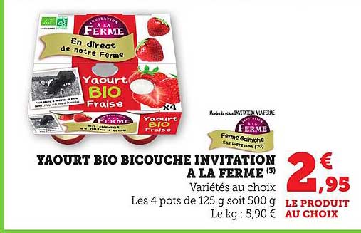 YAOURT BIO BICOUCHE INVITATION A LA FERME