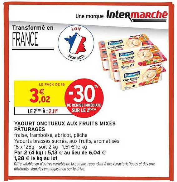 YAOURT ONCTUEUX AUX FRUITS MIXÉS PÂTURAGES