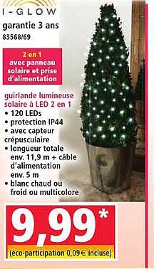 2 en 1 avec panneau solaire et prise d’alimentation