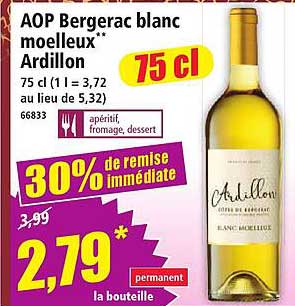 AOP Bergerac blanc moelleux Ardillon 75 cl