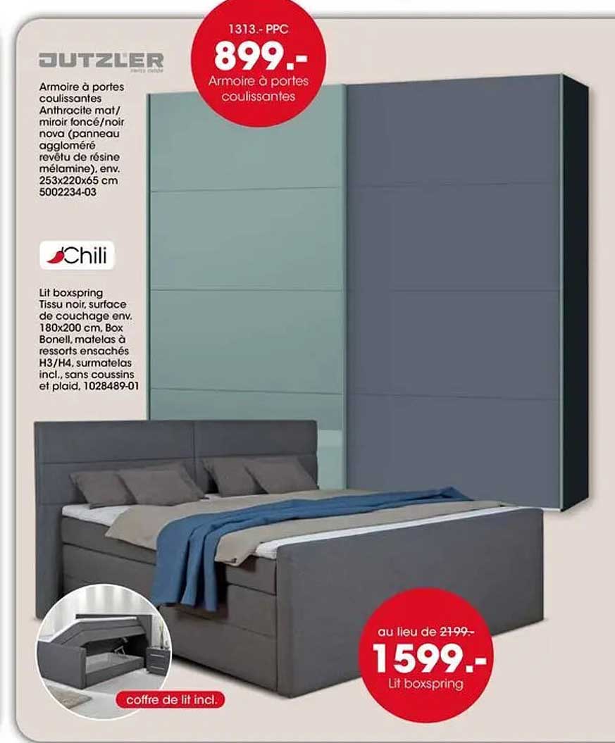 Armoire à portes coulissantes Anthracite mat/miroir foncé/noir nova (panneau aggloméré revêtu de résine mélaminée), env. 253x220x65 cm 5002234-03