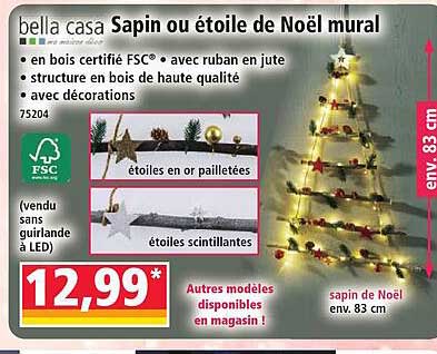 bella casa Sapin ou étoile de Noël mural