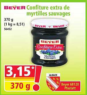 BEYER Confiture extra de myrtilles sauvages