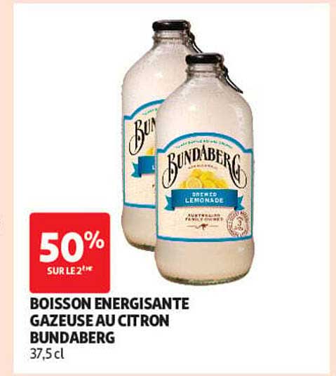 BOISSON ENERGISANTE GAZEUSE AU CITRON BUNDABERG 37,5 cl